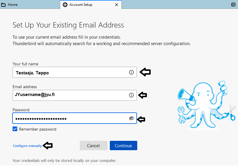 The picture shows a form asking for login information .