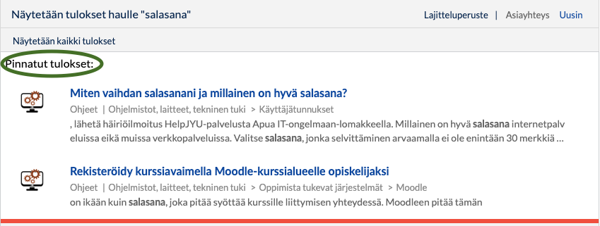 Pinnatut artikkelit