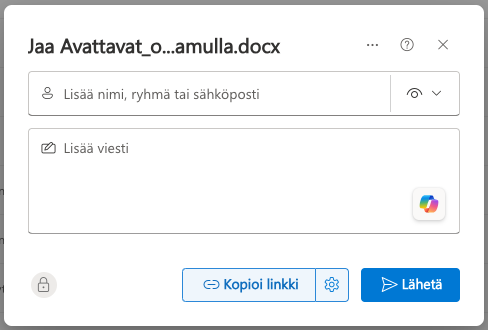 Tiedoston jakaminen