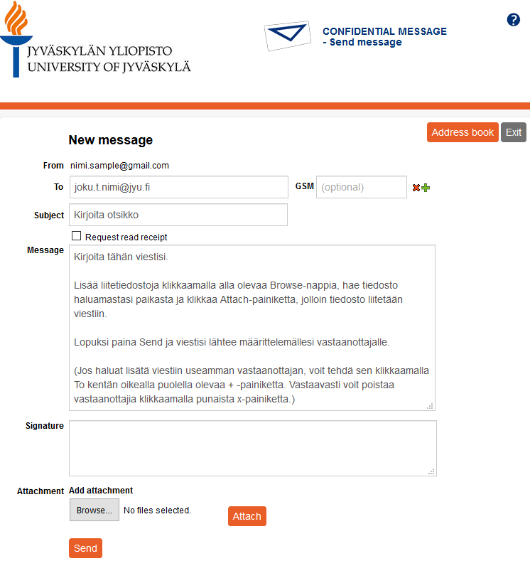 Write your message and send it.