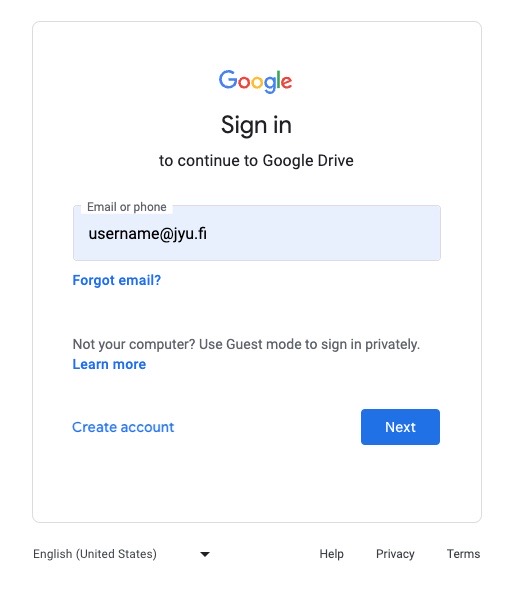 Googlen sisään kirjautuminen