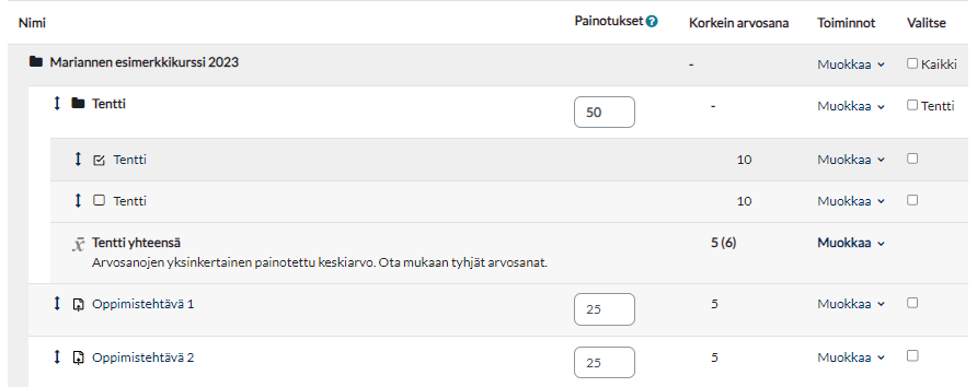 Guides - Moodlen ja JYU Online Coursesin arviointikirjan kategorioiden ...