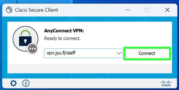 Cisco Secure Client- sovellus.
