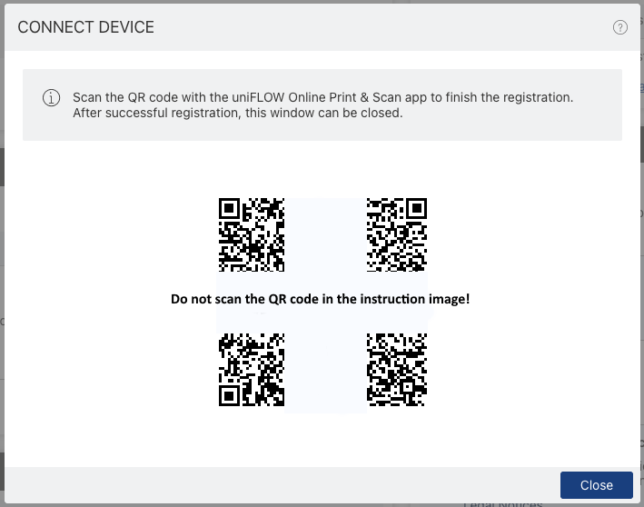 QR code on a computer.