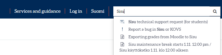 HelpJYU search bar