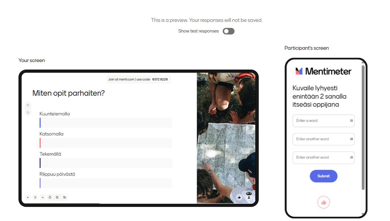 preview in mentimeter