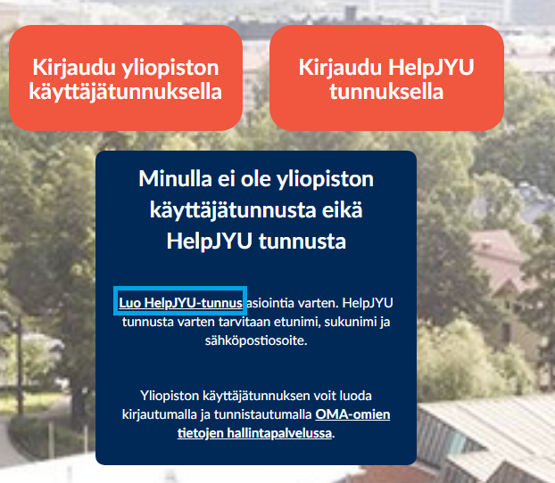 kirjautumisvaihtoehdot