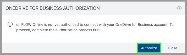 Authorize access to you OneDrive