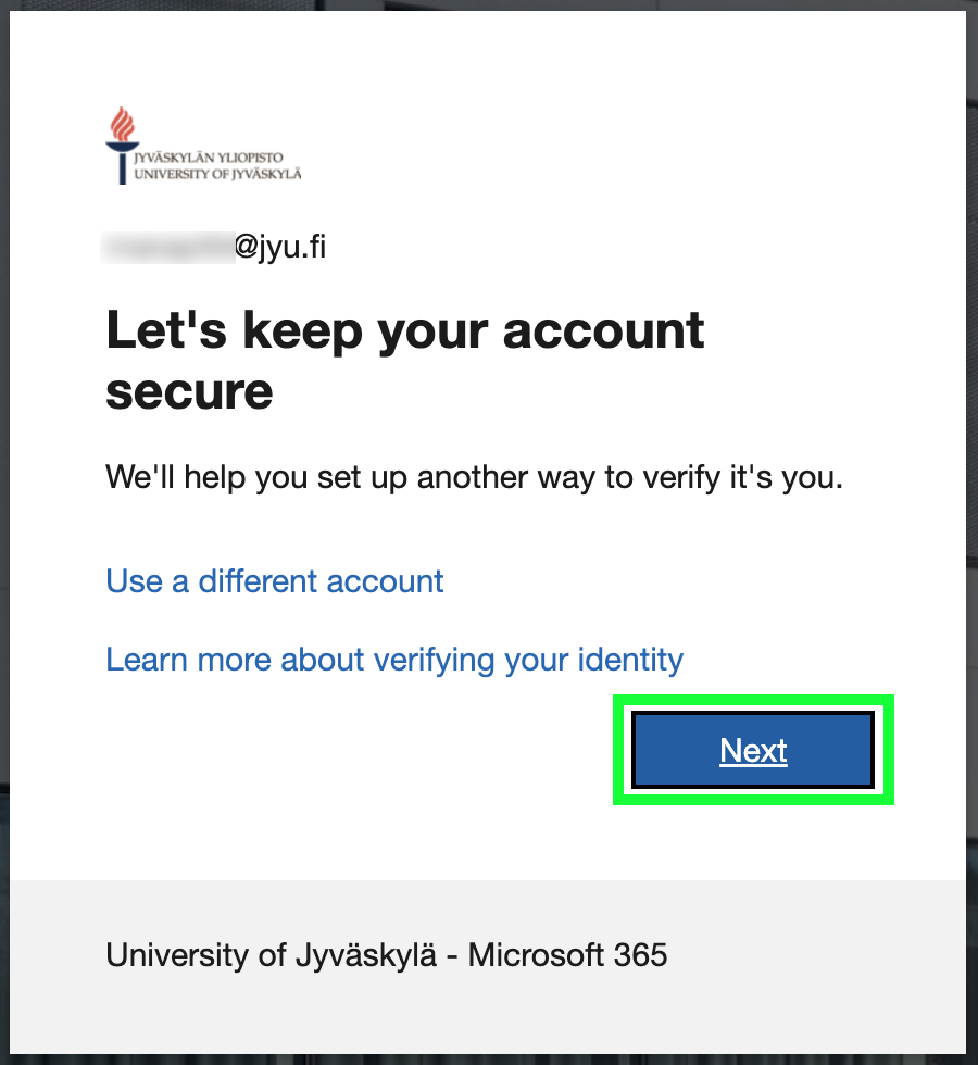 Let's keep your account secure