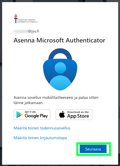 Asenna Microsoft Authenticator- sovellus