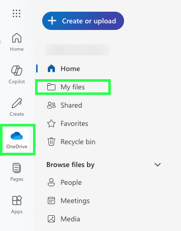 OneDrive first page