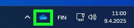 Click blue cloud icon (OneDrive)