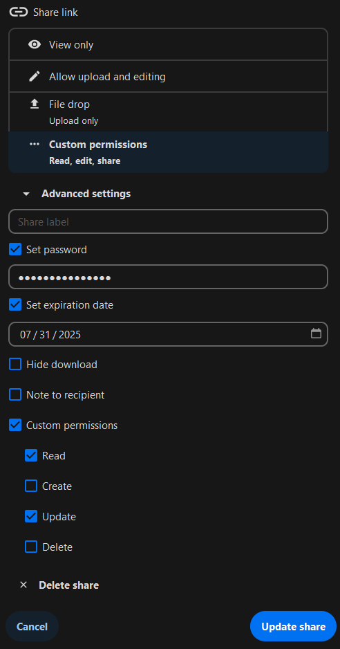Ohjeet - Guide to sharing a Nextcloud link with an external party ...