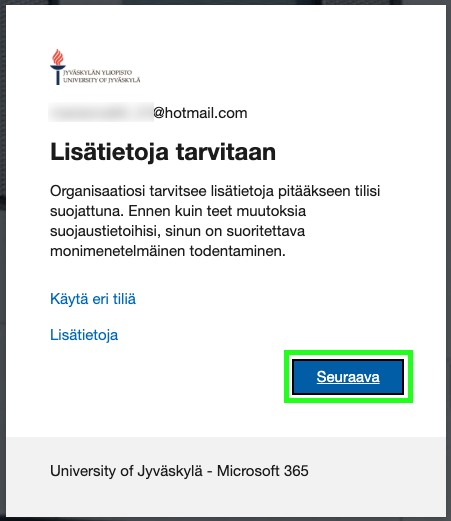 Microsoftin monivaiheisen tunnistautumisen käyttöönotto