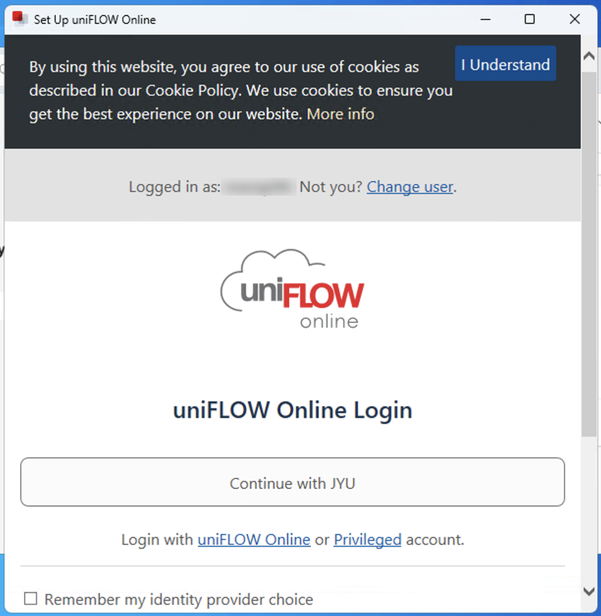 Log in uniFLOW SmartClient.