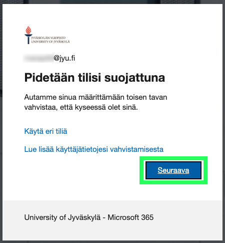Pidä tilisi turvattuna