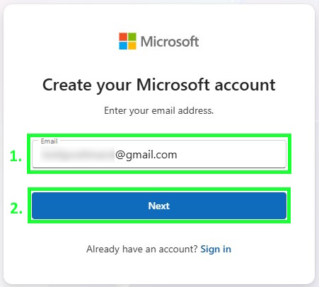 Create account, for example, your gmail- account.