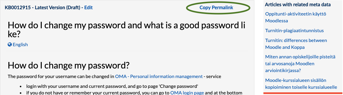 copy permalink link