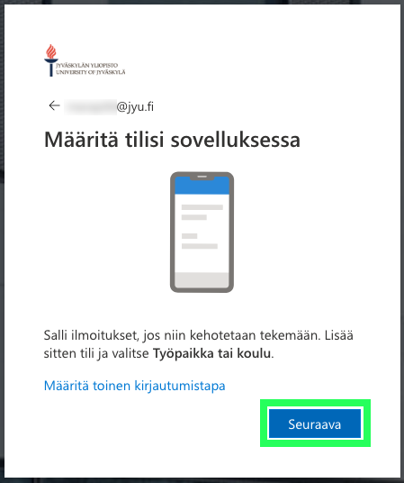 Määritä tilisi