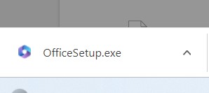 The Chrome browser has downloaded the Microsoft 365 installation media.