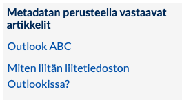 metadataan liittyvät ohjeet