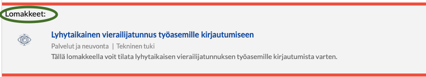 lomakkeet hakusivulla