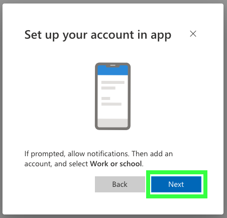 Set up your account in app