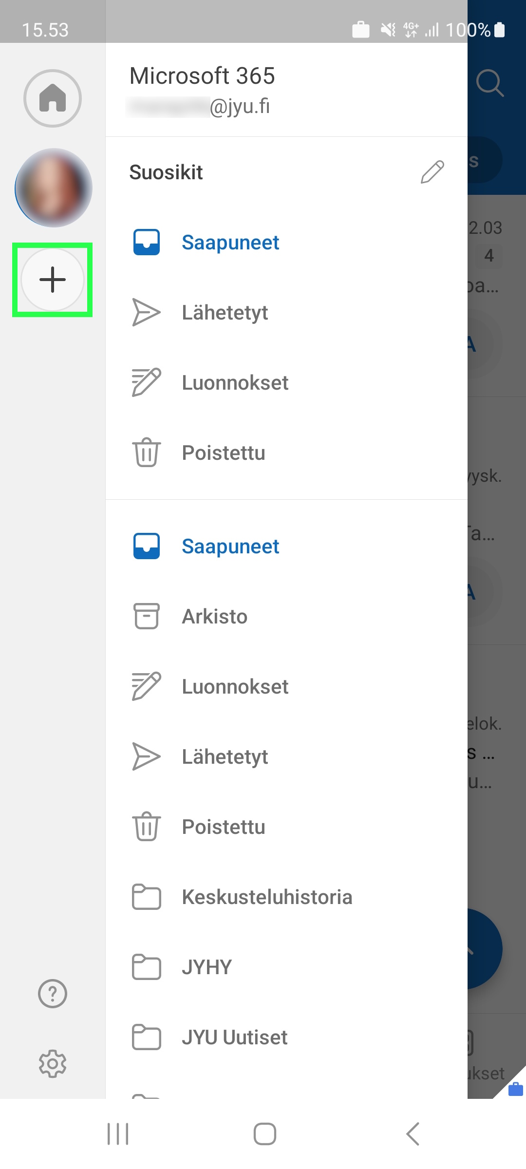 Outlook- mobiili sovellus.