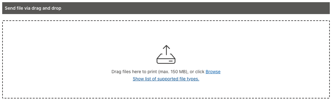 Send file via drag and drop