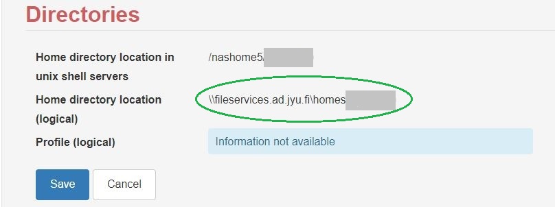 OMA- service, tab "username and email".