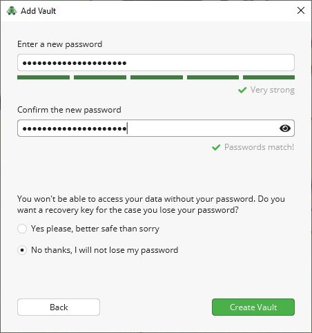 The form asks you to choose a password.