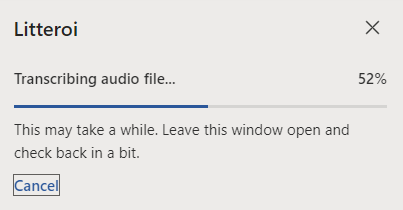 Wait for transcribing to finish