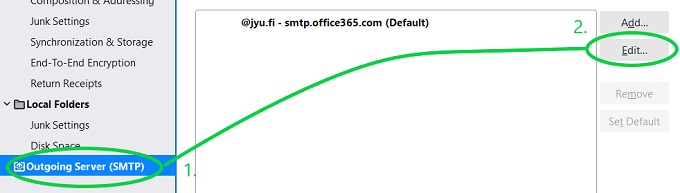 outgoing mail server settings