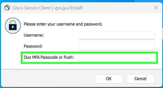 Cisco ask your jyu credentials.