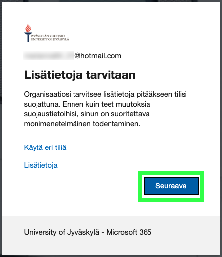 Lisätietoja tarvitaan- ikkuna
