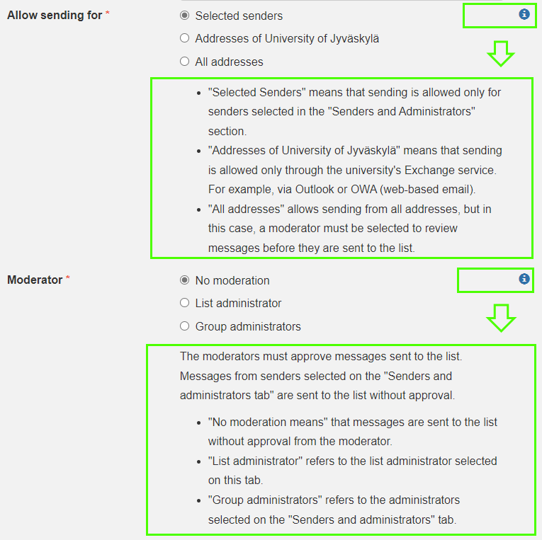 email list info text