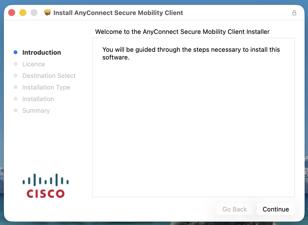 Cisco Anyconnect installation