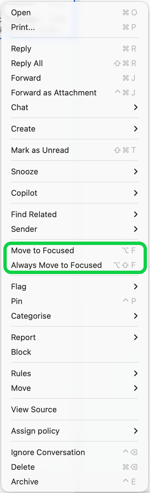 In Outlook, you can move email messages between views by selecting the email you want to move, right-clicking it, and choosing "Move to the Focused/or Other folder."