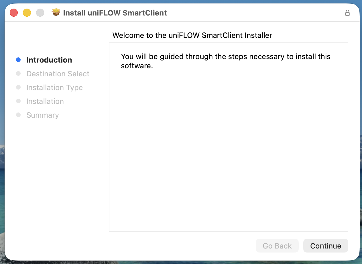 Run the installation program step by step.
