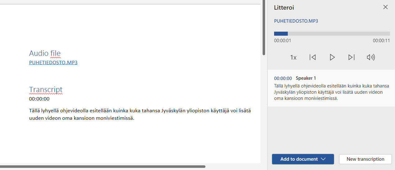 Litteroitu teksti Wordissa