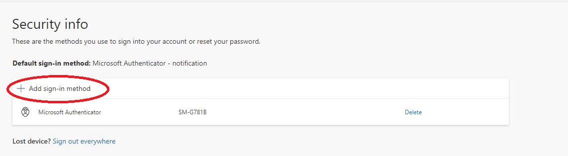 In the picture you are in the Microsoft account settings Security info - My Sign-Ins. Select "Add login method" from the page.