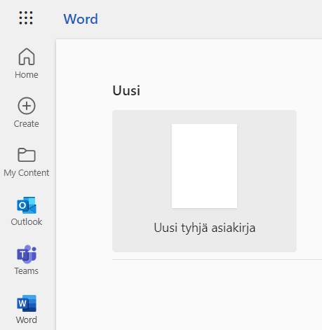 Create a new Word document