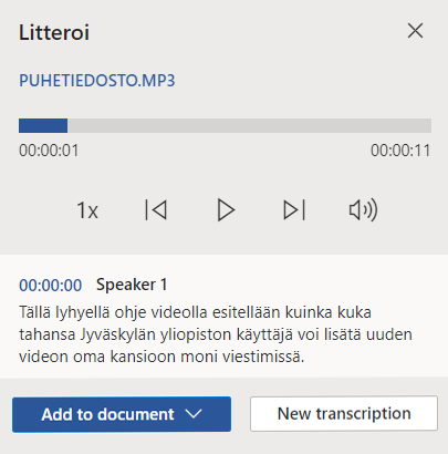 Preview and edit transcription