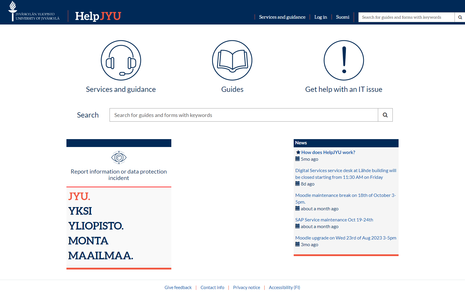 helpjyu portal front page