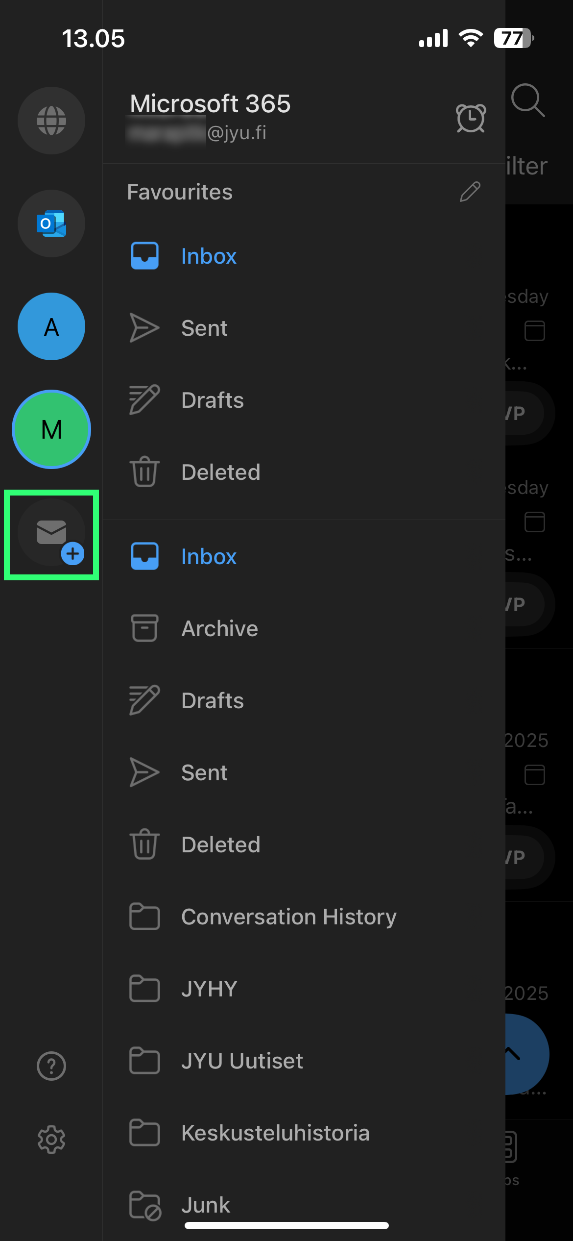 Outlook mobile application