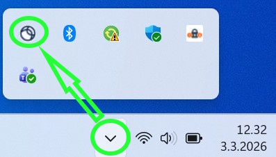 Cisco Secure Client can be found Windows toolbar