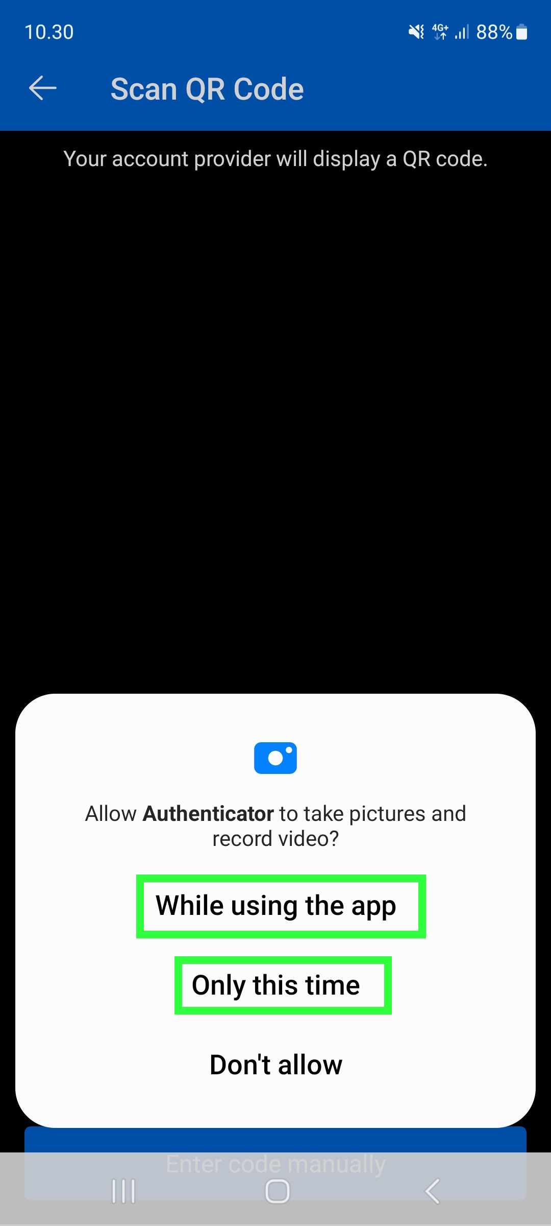 Allow camera that you can scan QR- code.