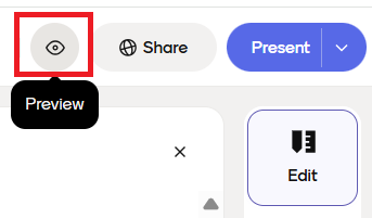 preview button in mentimeter