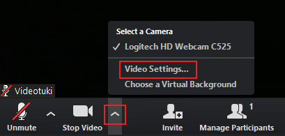 Zoom-videoasetukset
